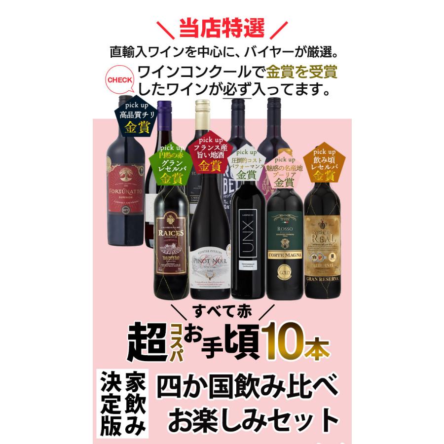 ワイン ワインセット 赤ワイン お得すぎる 赤10本セット 赤ワイン 