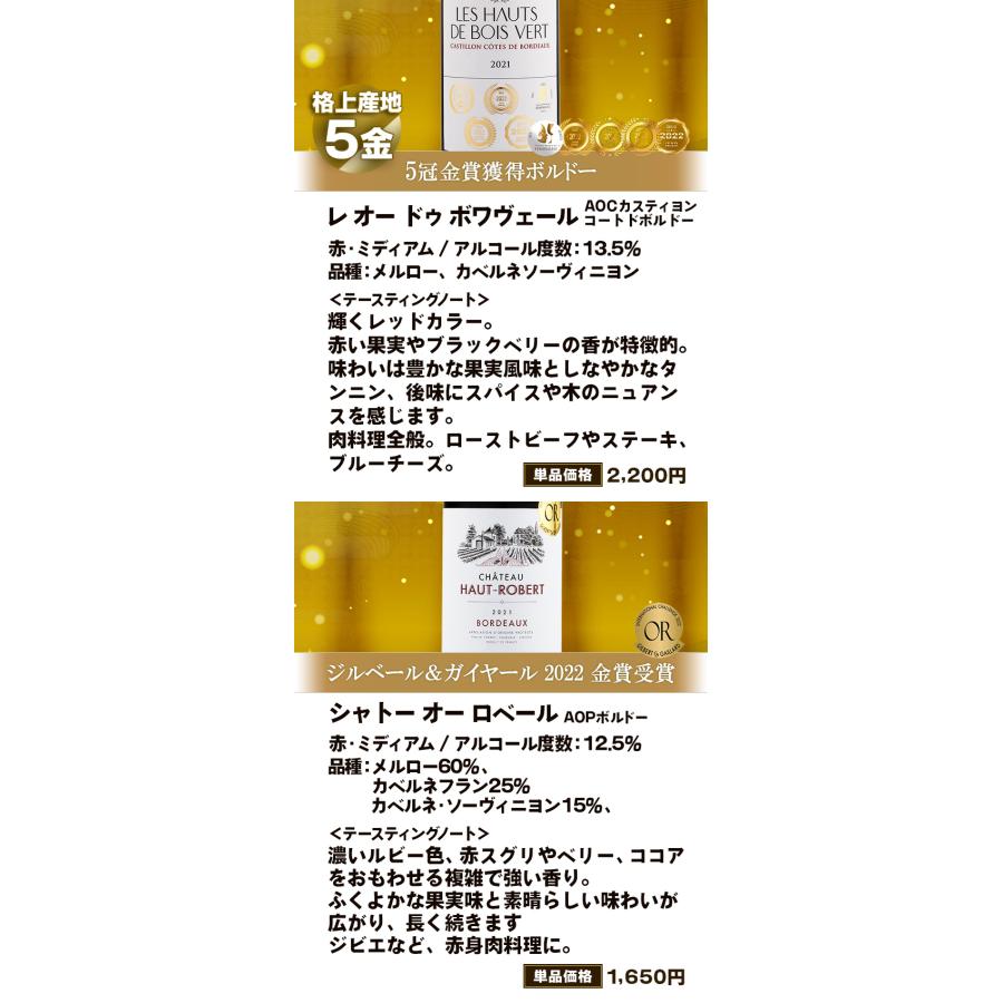 ワイン ワインセット ボルドーワイン ボルドーワインセット 金賞 8冠