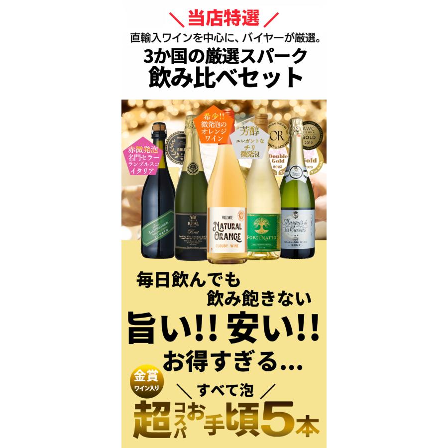 ワイン ワインセット 泡 スパークリング ワイン福袋 福袋 5本 辛口