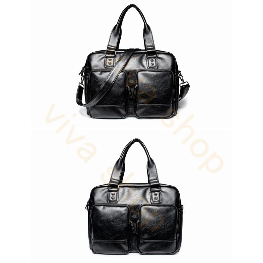 4年保証 ショルダーバッグ ハンドバッグ 紳士 ビジネス バッグ 2way 旅行 出張 通勤 通学 多機能 斜め掛け レザー かばん トートバッグカジュアル ブリーフケース カラー ブラック Binghamtonhots Com