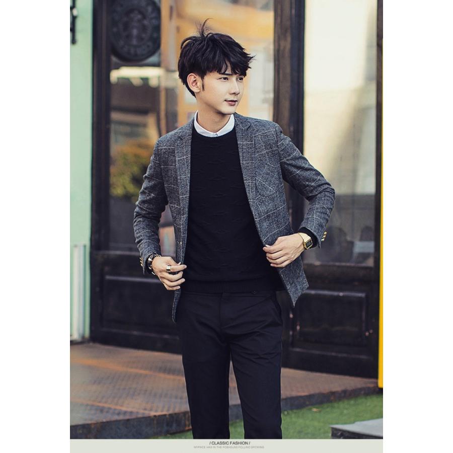 テーラードジャケット メンズ テーラード ジャケット ブレザー スーツ チェック柄 長袖 ビジネス 紳士用 通勤 アウター Jacket 細身 春 秋 冬 Bjk397 Viva 通販 Yahoo ショッピング