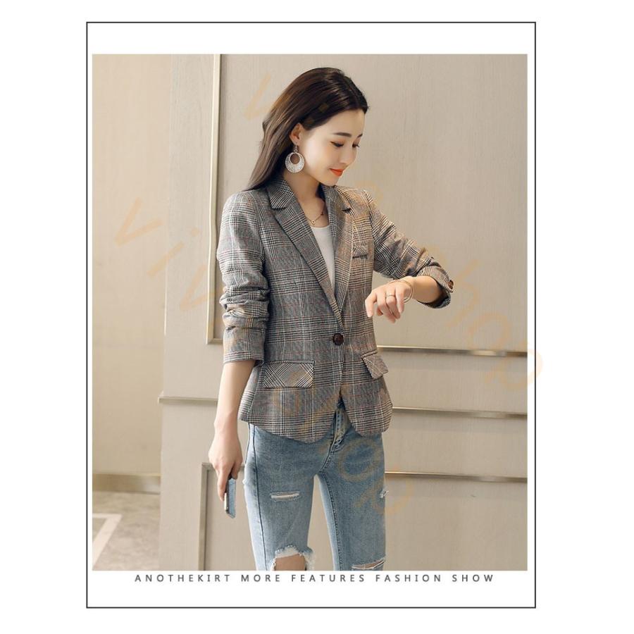 カジュアルジャケット ビジネスジャケット レディース Jacket 長袖 春 秋 冬 チェック 3シーズン 通勤 通学 ファッション 細身 スリム Bjk455 Viva 通販 Yahoo ショッピング