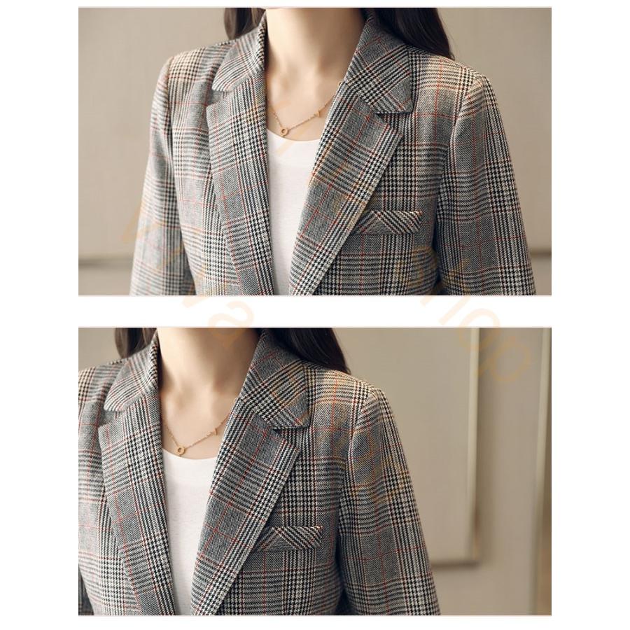 カジュアルジャケット ビジネスジャケット レディース Jacket 長袖 春 秋 冬 チェック 3シーズン 通勤 通学 ファッション 細身 スリム Bjk455 Viva 通販 Yahoo ショッピング