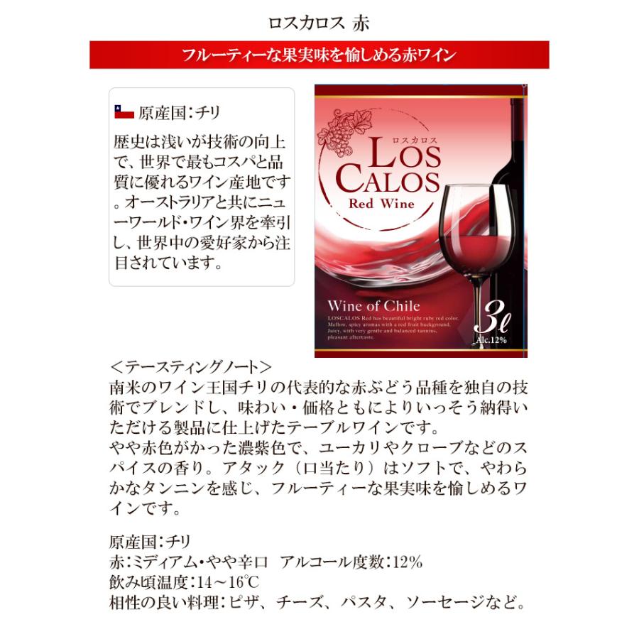 ワイン ワインセット BIB ロスカロス 3000ml×4個 赤×2 白×2 赤ワイン