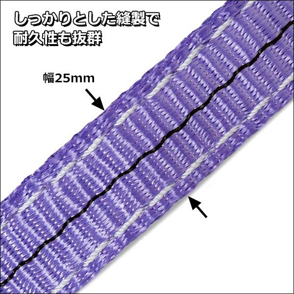 ベルトスリング 幅 25mm 長さ 5m 両アイ型 ストレート吊り 0.8t ベルトスリング 幅 25mm 長さ 5m 両アイ型 ストレート吊り 0.8t