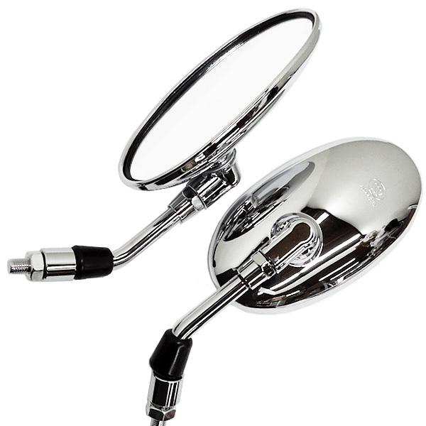 Viva ショッピング店バイク用 バイクミラー 凸面ミラー メッキシルバー 8mm 左右セット バレンタイプ 多車種対応 クリア 10mm