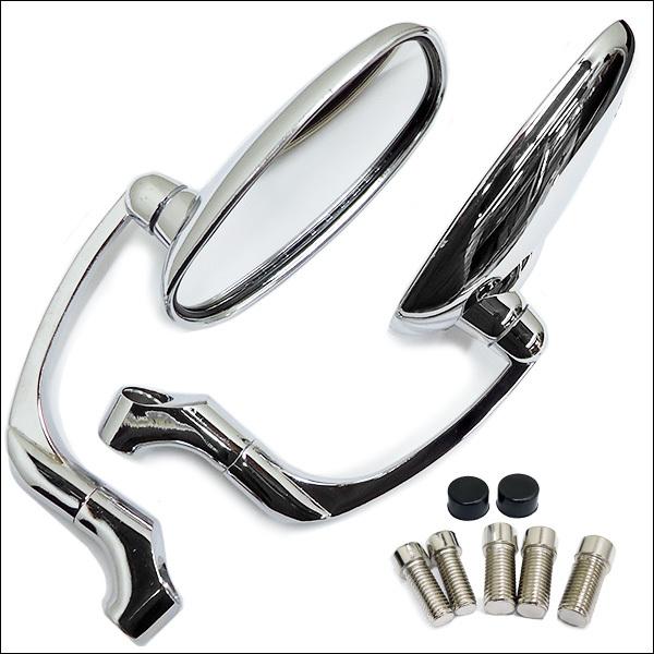 バイク用 バイクミラー 左右セット バレンタイプ クリア 10mm 8mm 凸面