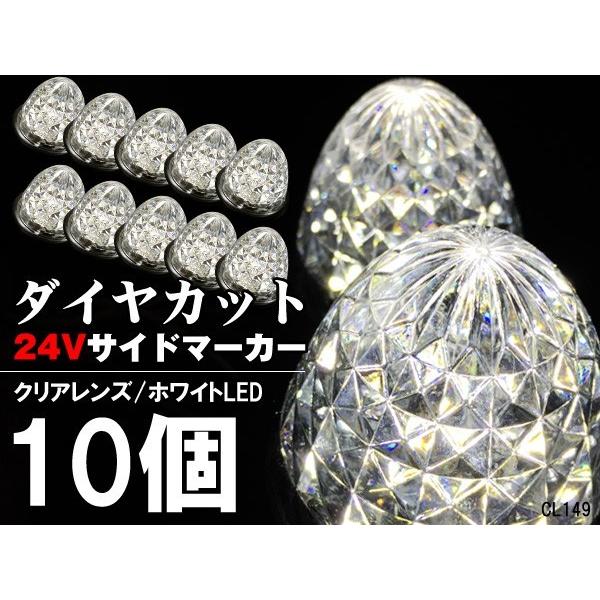 24V用 LED バスマーカー トラック　サイドマーカー  スモール ブレーキ連動 10個組 ダイヤカットレンズ｜vivaenterplise｜17