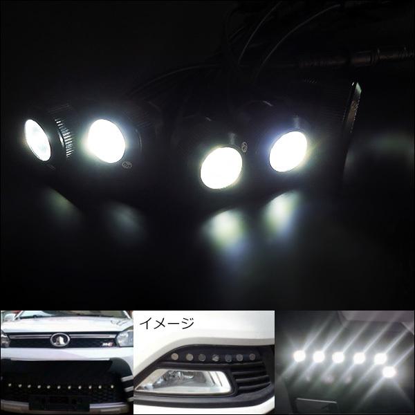 LEDデイライト 1W×10連 バンパー埋め込み型スポットライト