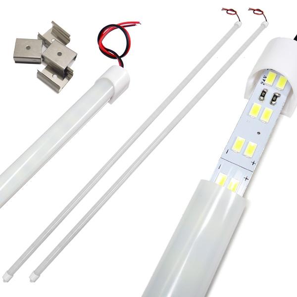 24V LED アルミバーライト 100cm 2本  計288発 拡散カバー付 2列発光 蛍光灯 白 ホワイト トラック 船舶｜vivaenterplise｜14