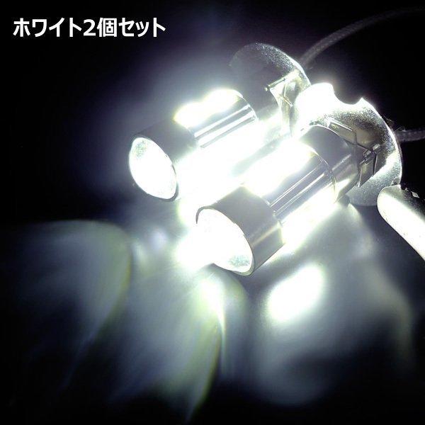 送料無料 LED フォグランプ ショートタイプ ホワイト 白 2個 12V/24V兼用 H3 LED 無極性 プロジェクターレンズ (283) メール便｜vivaenterplise｜09