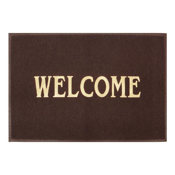 大判 WELCOMEマット LL 赤 茶色 ウェルカムマット 丸洗い可 120cm×80cm