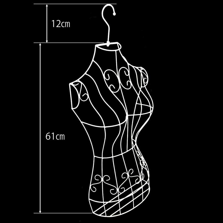 ハンガー式トルソー 2way 壁掛け 卓上可能 白 黒 アイアン 女性