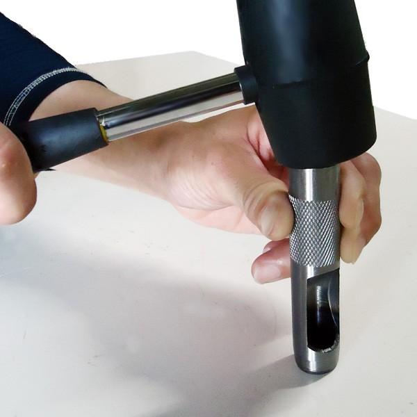 レザークラフト 穴あけポンチ15pcsセット 3mm〜25mm ゴムハンマー付