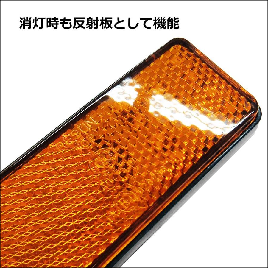 送料無料 LED リフレクター (4) 角型 スモール・ウインカー連動 12V