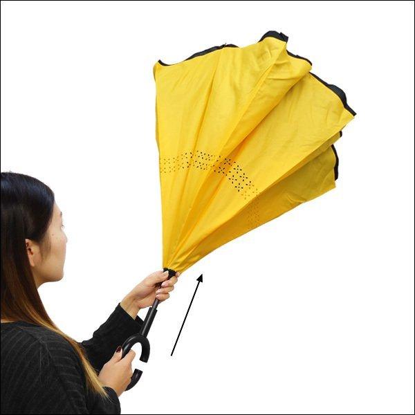 さかさ傘 逆さ傘 さかさにたたむ傘 濡れない傘 二重構造 晴雨 さかさ傘 逆さ傘 さかさにたたむ傘 濡れない傘 二重構造 晴雨