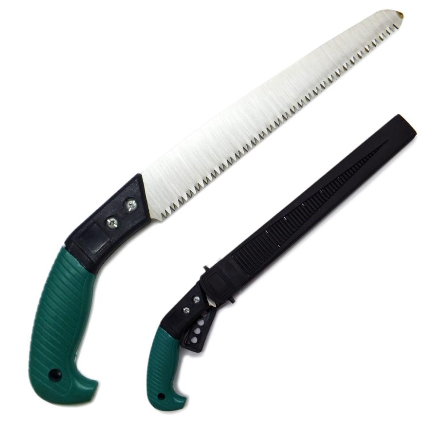 衝撃焼入れ 替刃式剪定鋸 鞘付 270mm 剪定ノコギリ 携帯に便利なベルト