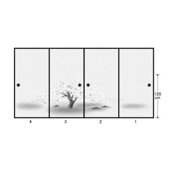 高級織物襖紙 あかつき第21集 NO.653 ふすま紙 生地寸法 巾100cm（3尺3寸）×丈203cm（6尺7寸）4枚1組セット_2