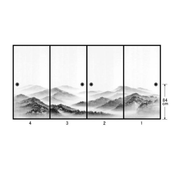高級織物襖紙 あかつき第21集 NO.658 ふすま紙 生地寸法 巾100cm（3尺3寸）×丈203cm（6尺7寸）4枚1組セット_2