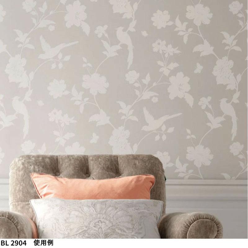 LAURA ASHLEY（ローラアシュレイ） のりなし壁紙 ファーレイ 植物柄 鳥