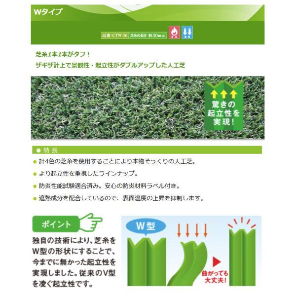 人工芝 CTW30 芝糸タイプ約30mm 2ｍ×10m 防炎 1本 クローバーターフ Ｗタイプ 送料無料(法人様限定)の画像