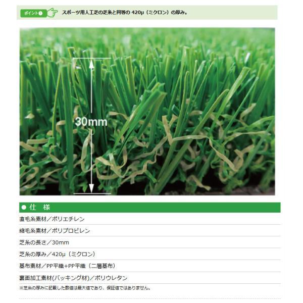 人工芝 CTA30 芝糸タイプ約30mm 1m×10m 防炎 防カビ 1本 クローバーターフ あそびタイプ 送料無料 : ビバ建材通販 職人 ...