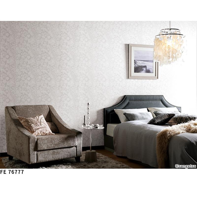 も　オーダー サンゲツ 壁紙 花柄 植物柄 エレガント クラシック ホワイト系