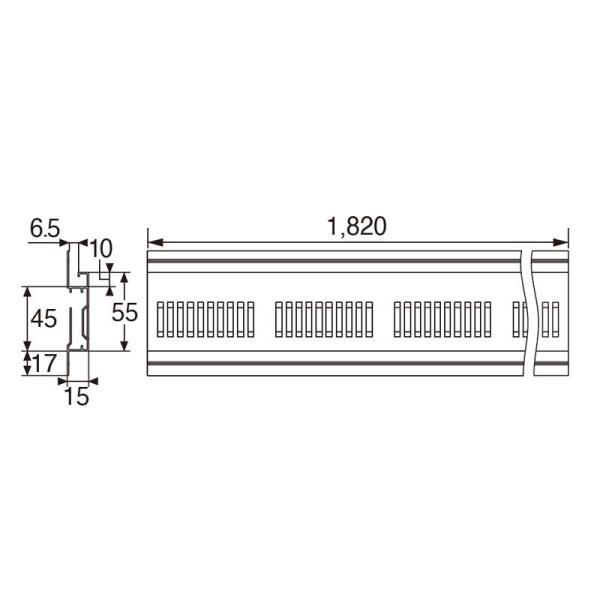 軒天換気材（非防火）樹脂製 軒天換気用見切縁 城東テクノ 20本入 FV-N0306P 寸法 1，820 mm 送料無料_1