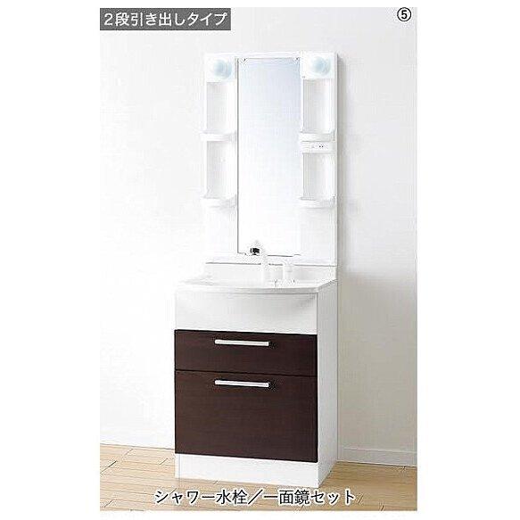 洗面台 収納 洗面化粧台 人気 アルバ 一般地仕様 間口600mm 引出しタイプ シャワー水栓 一面鏡 白熱球 防曇・防汚コーティング LKAL601AUNJ M605SBN 送料無料