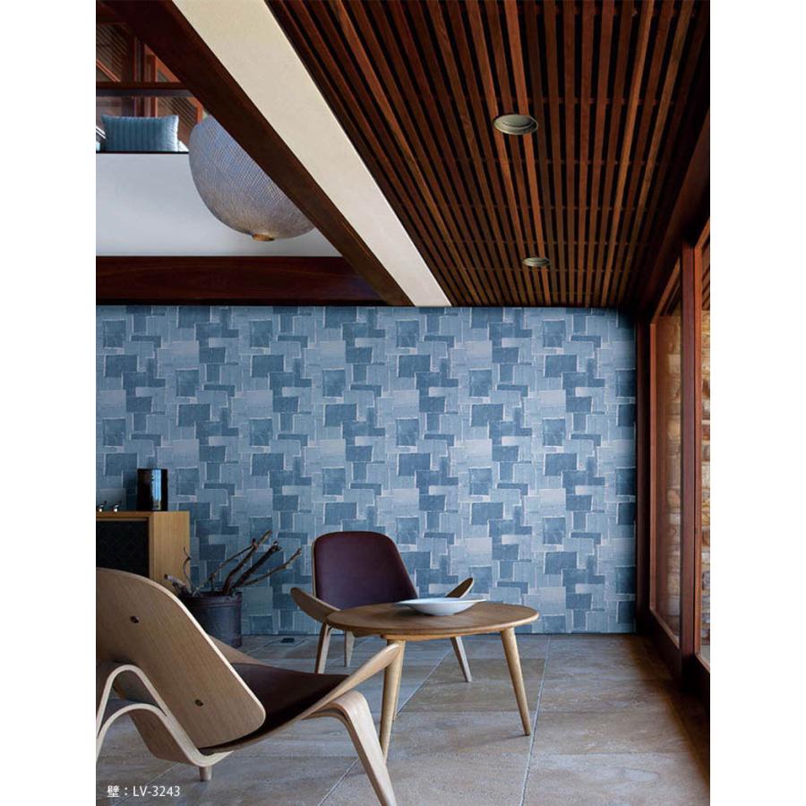 壁紙 デニム柄 青系 おしゃれ リリカラ のりなし のり付き壁紙 Lv 3243 Lv3243 ビバ建材通販 職人工房 通販 Yahoo ショッピング