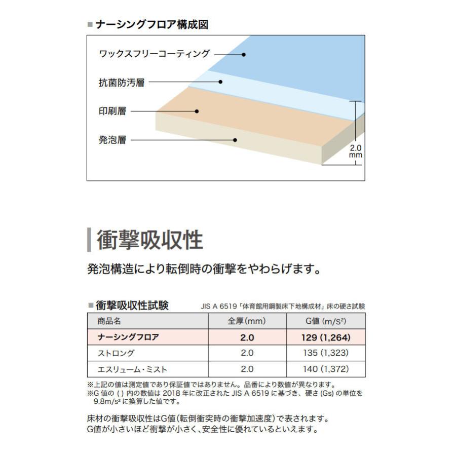 サンゲツ 木目 長尺シート ナーシングフロア 2.0mm厚 182cm巾 マホガニー オーク 送料800円(+税)｜vivakenzai2｜04