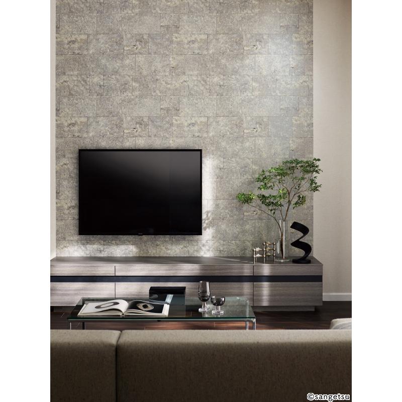 Fäviken サンゲツ（SANGETSU） FE76615 壁紙 タイル調 ブロックタイル柄 グレー