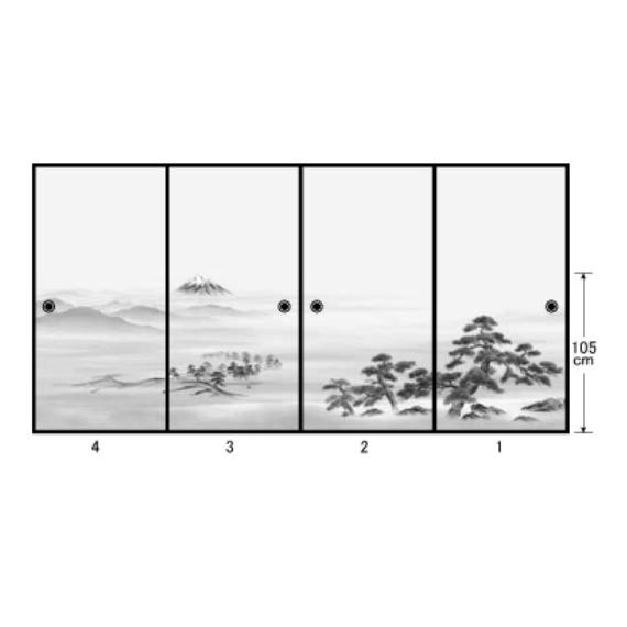 高級織物襖紙 あかつき第21集 NO.651 ふすま紙 生地寸法 巾100cm（3尺3寸）×丈203cm（6尺7寸）4枚1組セット_2