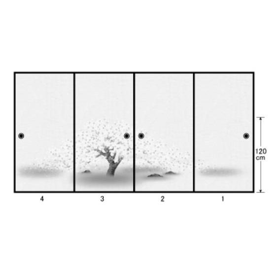 高級織物襖紙 あかつき第21集 NO.653 ふすま紙 生地寸法 巾100cm（3尺3寸）×丈203cm（6尺7寸）4枚1組セット_2