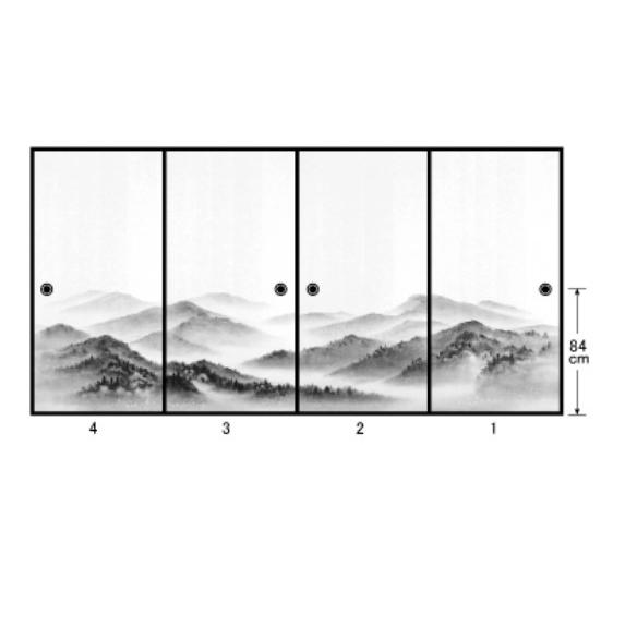 高級織物襖紙 あかつき第21集 NO.658 ふすま紙 生地寸法 巾100cm（3尺3寸）×丈203cm（6尺7寸）4枚1組セット_2