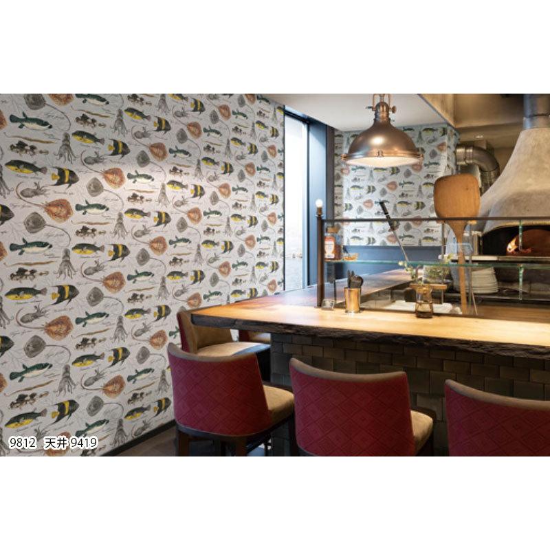 壁紙 魚 水族館 ポップ のり付き のりなし シンコール ベスト クロス 9812 9812 ビバ建材通販 Diy店 通販 Yahoo ショッピング