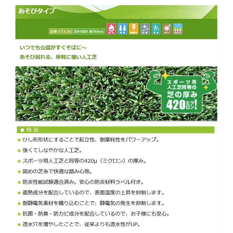 人工芝 CTA30 芝糸タイプ約30mm 1ｍ×10m 防炎 防カビ 1本 クローバーターフ あそびタイプ 送料無料の画像