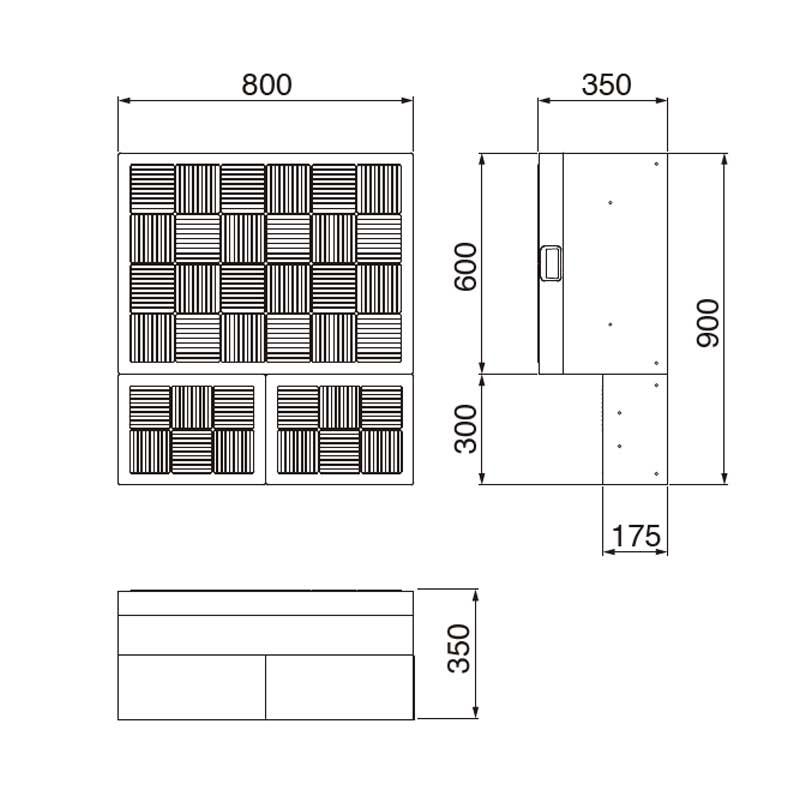 城東テクノ JOTO ハウスステップ CUB-8060W-3 収納庫なし 勝手口 踏台 エクステリア 900×800×350（175） mm 送料無料の画像