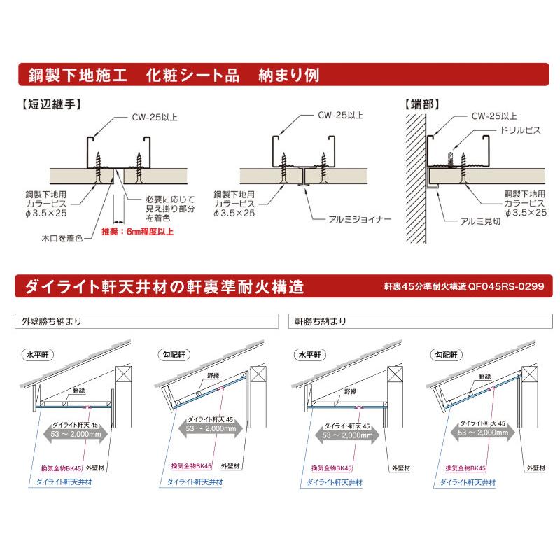 DAIKEN ダイケン 大建工業 ダイライト軒天45 EQ1405-1 化粧シート品 2