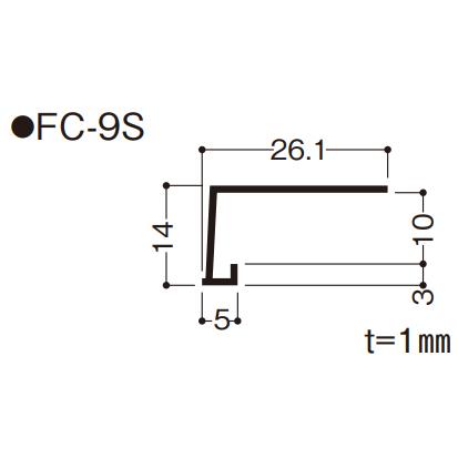 フクビ 見切り 樹脂製 F見切 FC-9S（ボード厚9.5mm用 長さ1.82m）白