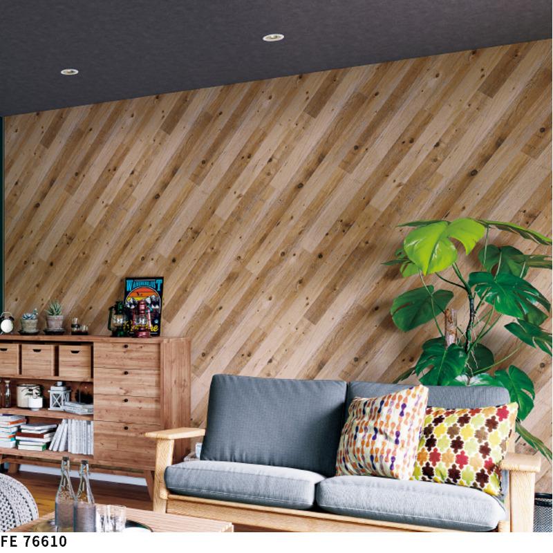 サンゲツ（SANGETSU） FE76610 壁紙 木目調 斜め線柄 ビンテージ 個性