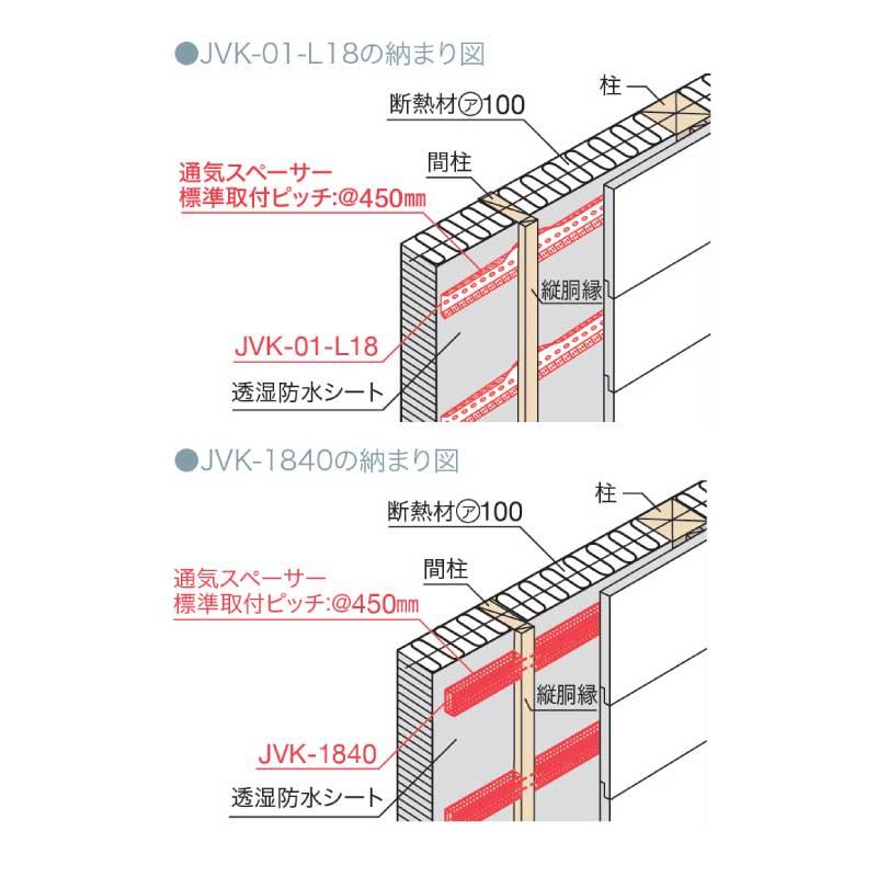 JOTO その他 樹脂製 通気スペーサー 城東テクノ 30本入 JVK-1840 寸法