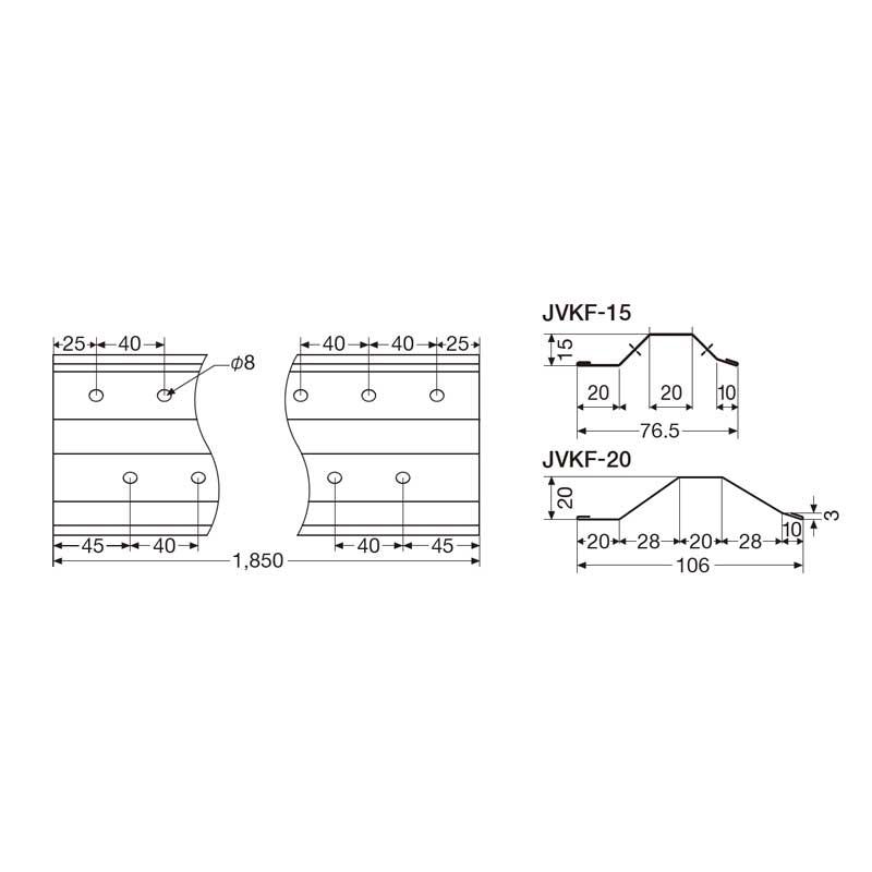 オーダーページ JOTO その他 ファイアーストッパー 城東テクノ 10本入 JVKF-15 寸法