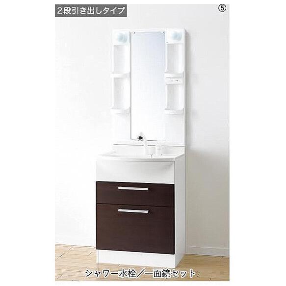 洗面台 収納 洗面化粧台 人気 アルバ 一般地仕様 間口600mm 引出しタイプ シャワー水栓 一面鏡 白熱球 防曇・防汚コーティング LKAL601AUNJ M605SBN 送料無料