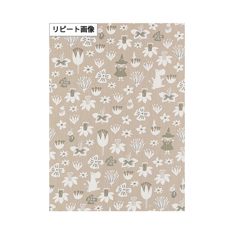 サンゲツ FE76705 壁紙 MOOMIN ムーミン ブラウン系 花柄 切り絵