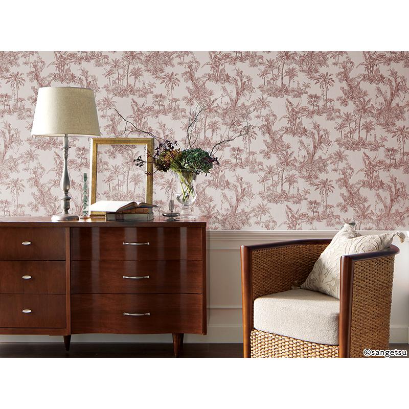 サンゲツ FE76789 壁紙 クラシック トワルドジュイ柄 植物柄 動物柄