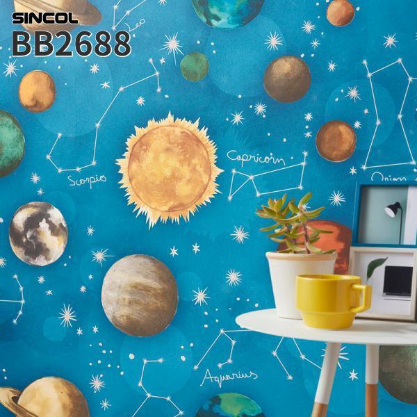 BEST BB2688 壁紙 星々 宇宙 星座 水彩画タッチ カジュアル のりなし