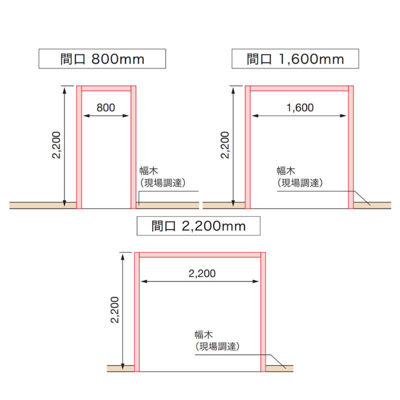 JOTO 樹脂枠 三方枠 ムクタイプ（W200/T18）浴室のドア枠 城東テクノ