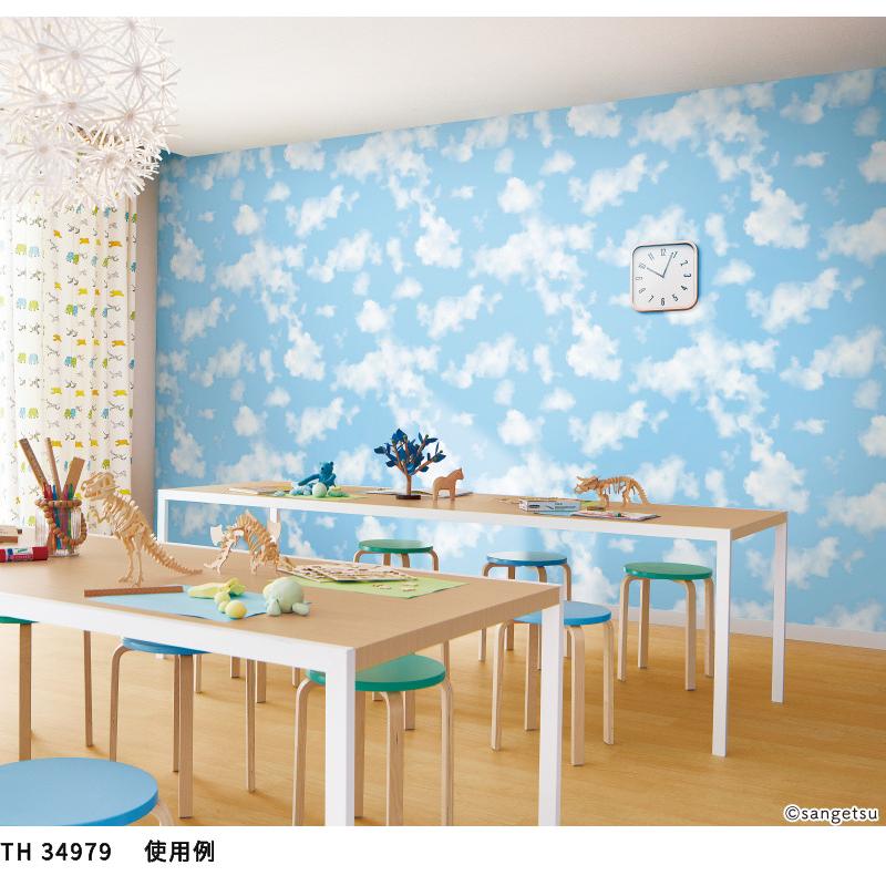 サンゲツ（SANGETSU） TH34979 壁紙 フェイス クロス 空柄 青空 雲