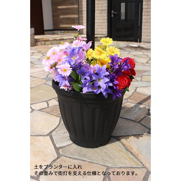 植木鉢付きソーラー街灯 3灯TAN-763-3 送料無料 リビングアウト 谷村